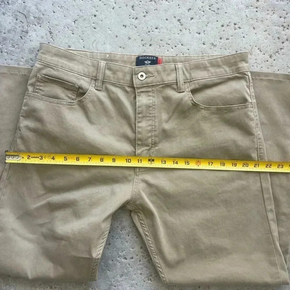 Better title  Dockers Mens Khaki Chino Pants 35x30 Straight Fit Tan Casual Work